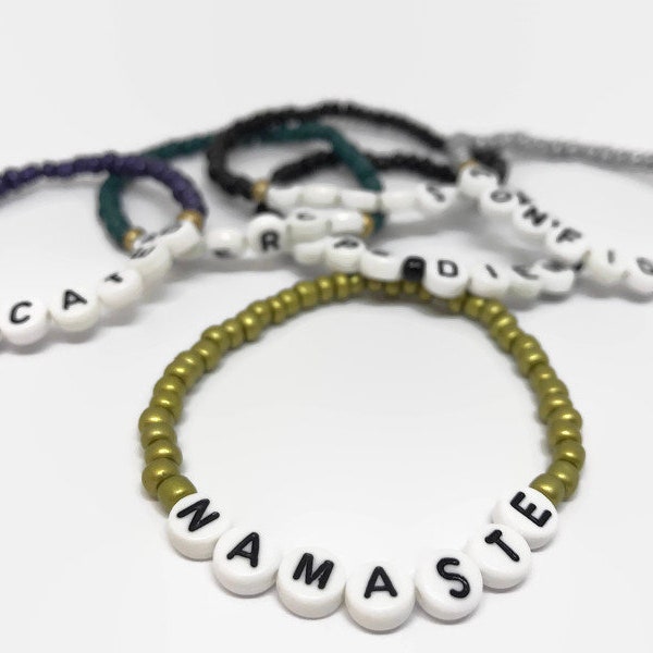 Namaste Bracelet / Namaste Jewelry / Namaste Gift / Word Bracelet / Inspirational Bracelet / Mantra Bracelet