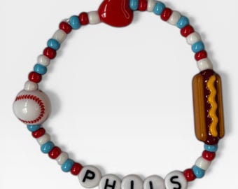 Phillies Baseball Hotdog Bracelet