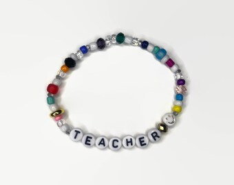 Teacher Bracelet / Words Bracelet / Teacher Gift / Trendy Bracelet / Cute Jewelry / Custom Bracelet