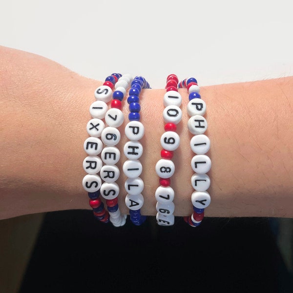 76ers Themed Bracelet / Philly Bracelet / Seventy-Sixers Bracelet / Philadelphia Bracelet / Phila / Philly Gift / Philadelphia / Sixers