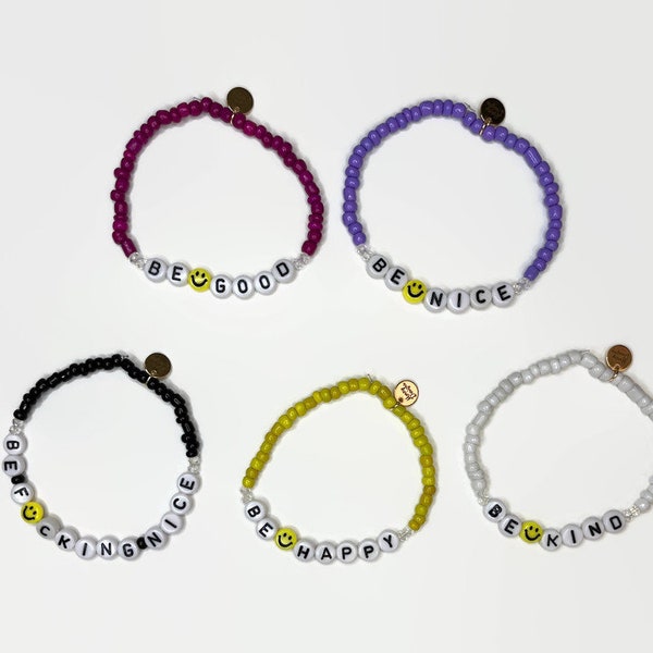 Be Something Bracelet / Custom Word Bracelet / Be Happy Bracelet / Be Nice Bracelet / Be Kind Bracelet