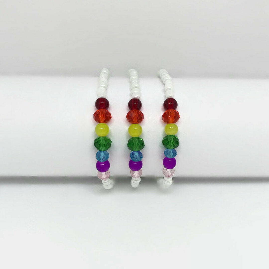 Rainbow Pride Beaded Bracelets - Etsy