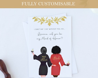 Will You Be My Maid of Honor, Maid of Honor Proposal, I Can't Say I DO Without You, Maid of Honour Card, Printable Card, WBMOH