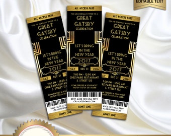 Gatsby Invitation Etsy