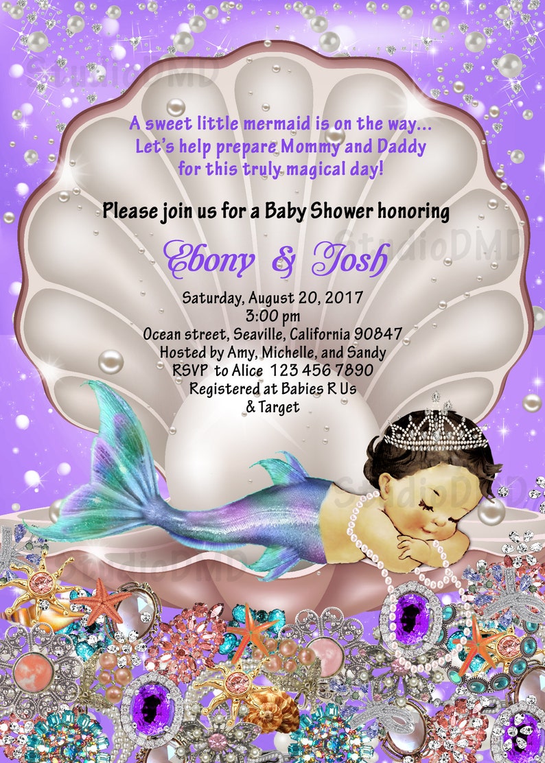 Little Mermaid Baby Shower Invitation It's a Girl Under Etsy