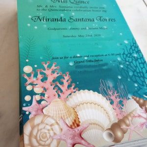 Quinceañera Invitation, Under the Sea Invitation, Birthday Invitation ...
