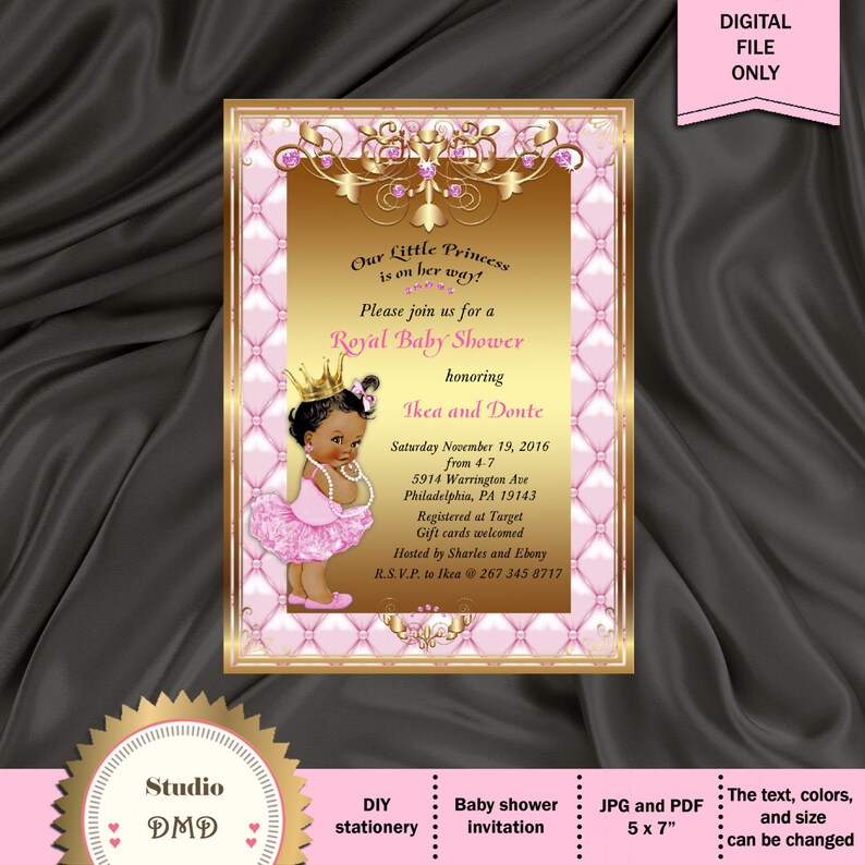 little princess baby shower invitations