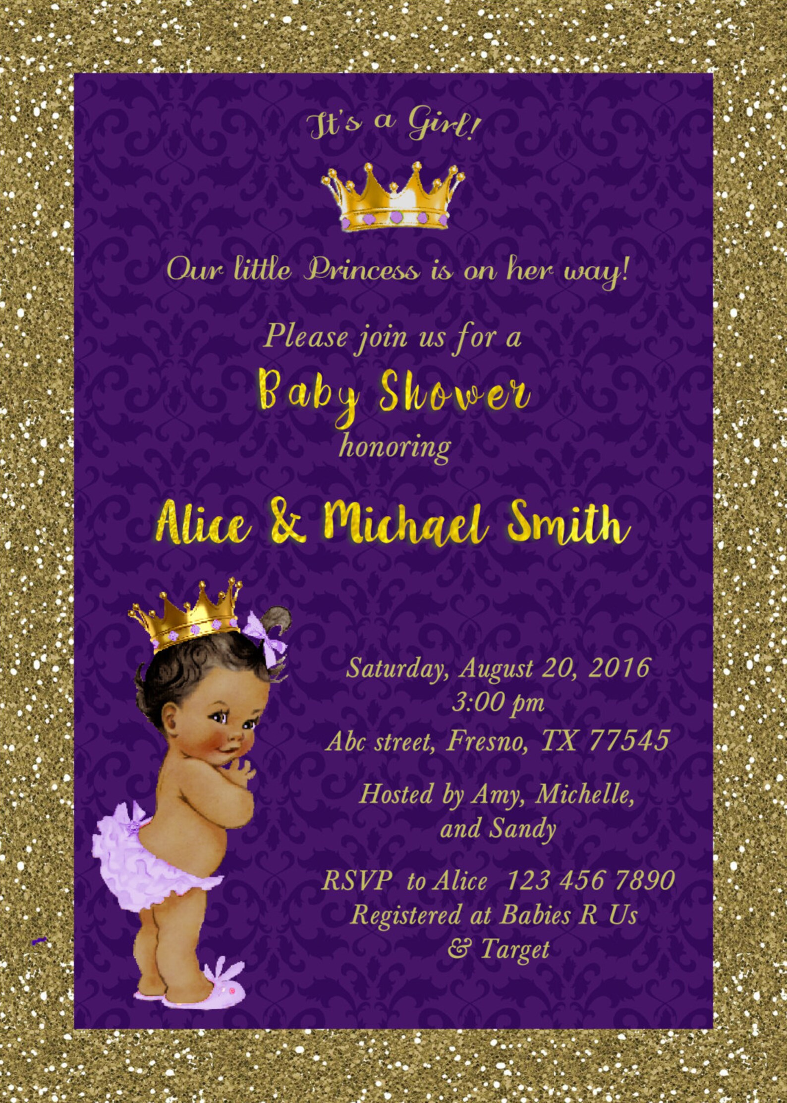 Princess Baby Shower Invitation Little Princess Baby Shower Etsy