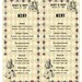 Printable Menu Card Template, Alice in Wonderland, Wedding, Birthday ...