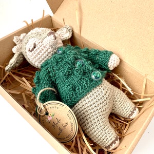 Crochet Amigurumi Reindeer, Handmade Toy, Soft Toy, Kids Gift, Stuffed ReinDeer, Christmas Crochet Doll, Cardigan, Dressed Toy image 8