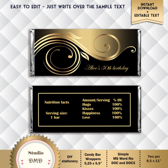 printable candy bar wrapper template word printable candy bar wrapper template word
