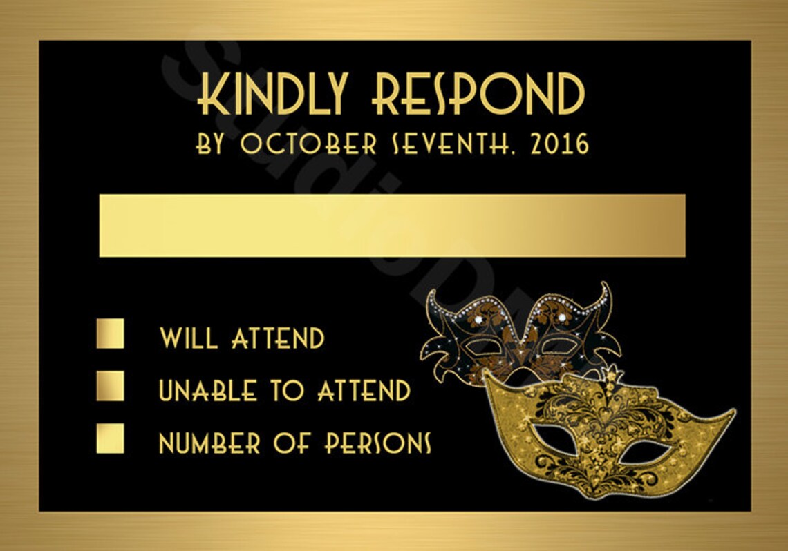 Printable Masquerade Ball Birthday Invitation Set Ticket | Etsy