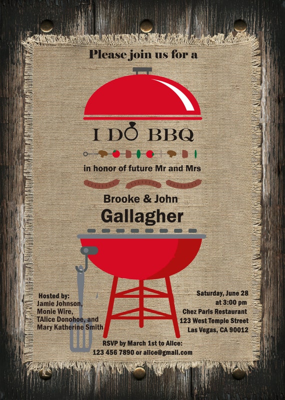 I Do Bbq Wedding Invitation Rustic Wedding Invitation Etsy