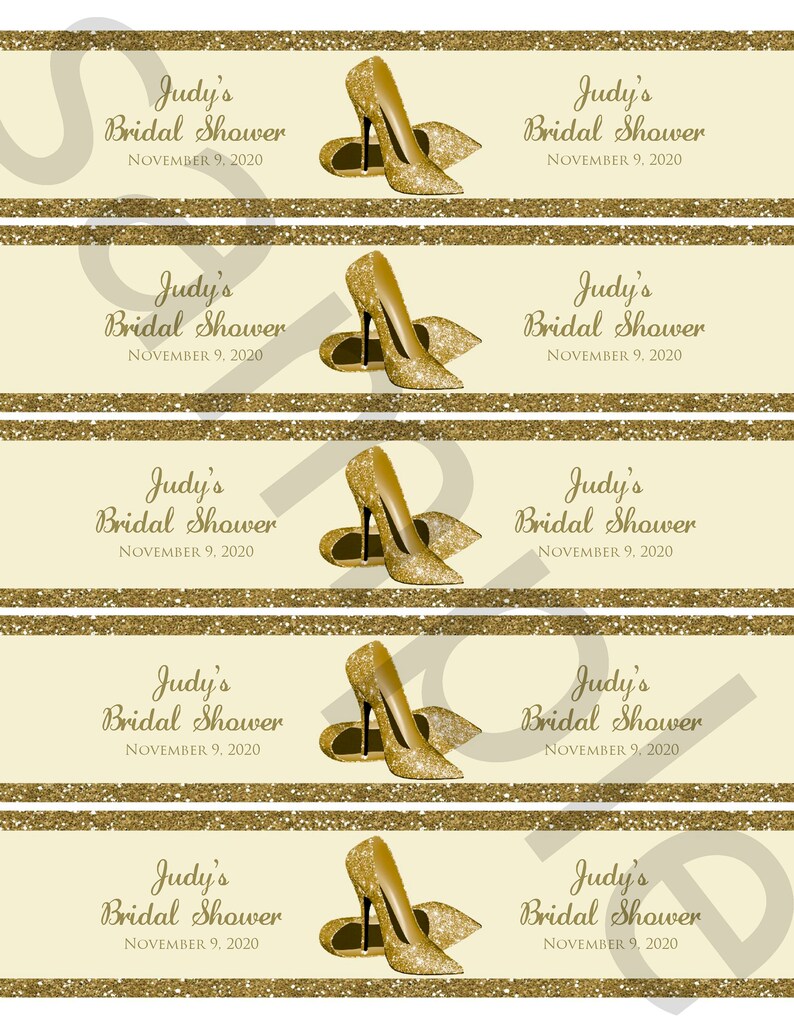 Printable Water Bottle Labels Ivory and Gold High Heels - Etsy