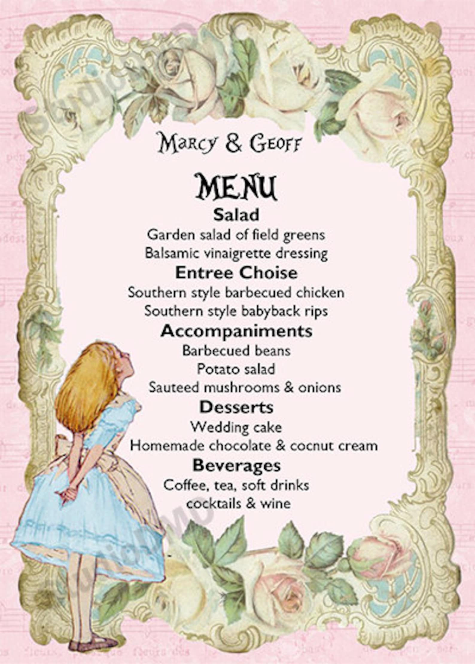 Printable Menu Card Template Alice in Wonderland Mad Hatter Etsy Printable Menu Card Template Alice in Wonderland Mad Hatter Etsy