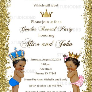 Printable Prince and Princess Baby Shower Invitation, Royal Baby Shower ...
