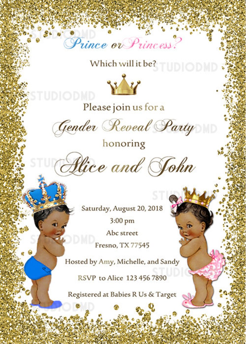 Printable Prince and Princess Baby Shower Invitation Royal | Etsy