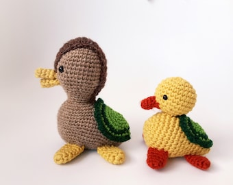 Crochet Amigurumi Turtle Ducks, Handmade Baby Toy, Amigurumi Toy, Soft Toy, Baby Shower Gift, Toddler Gift, 1st Birthday gift, Baby Duck