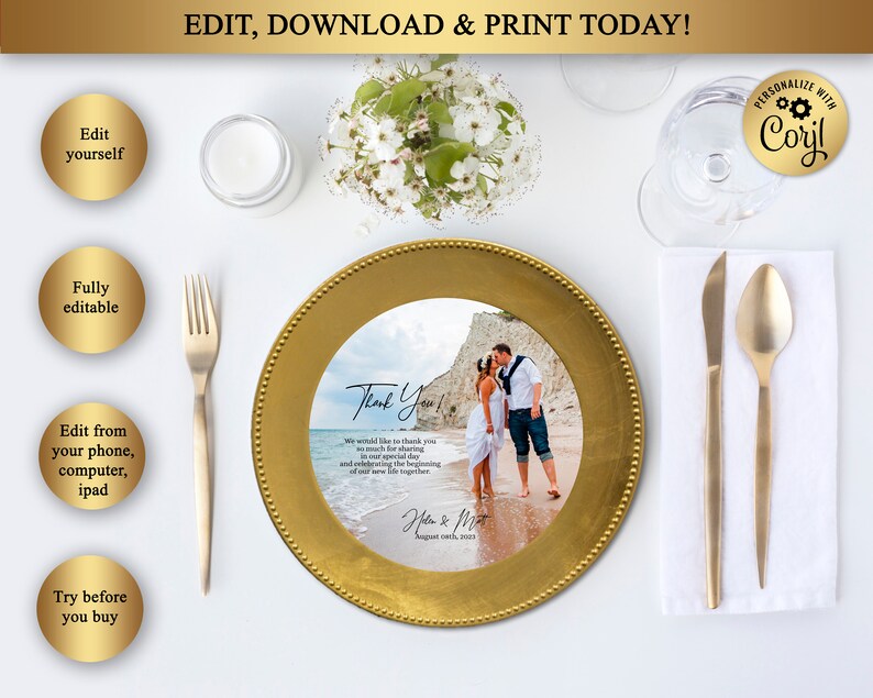 Printable Charger Plate Insert or Centerpiece Photo Charger Etsy