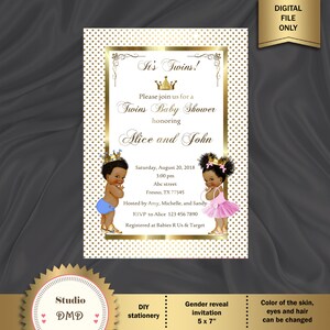 Printable Prince and Princess Baby Shower Invitation, Royal Baby Shower ...