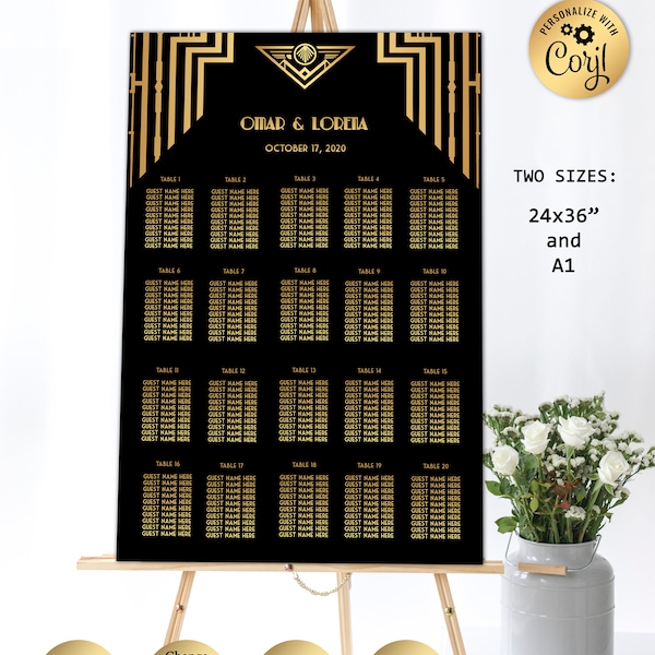 Gatsby Seating Chart Etsy