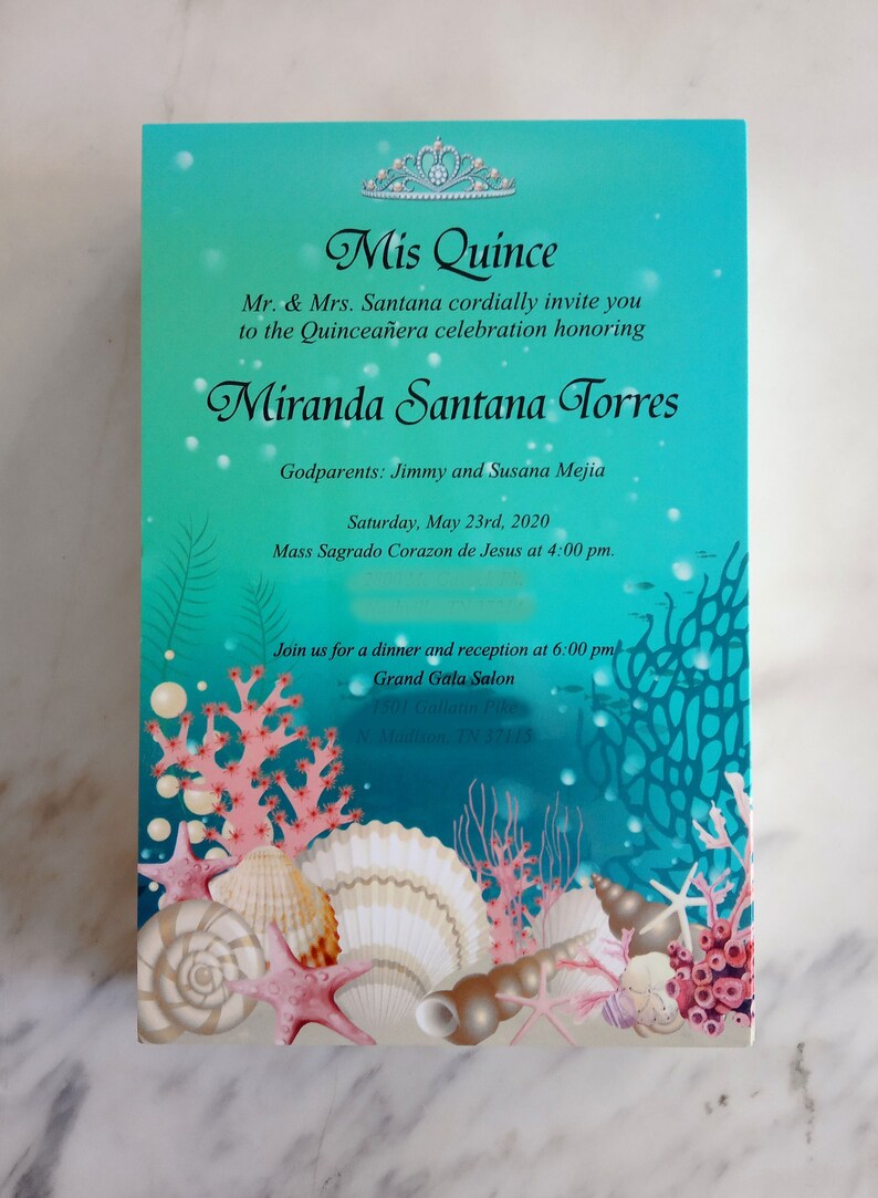 Quinceañera Invitation Under the Sea Invitation Birthday - Etsy