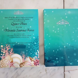 Quinceañera Invitation, Under the Sea Invitation, Birthday Invitation ...