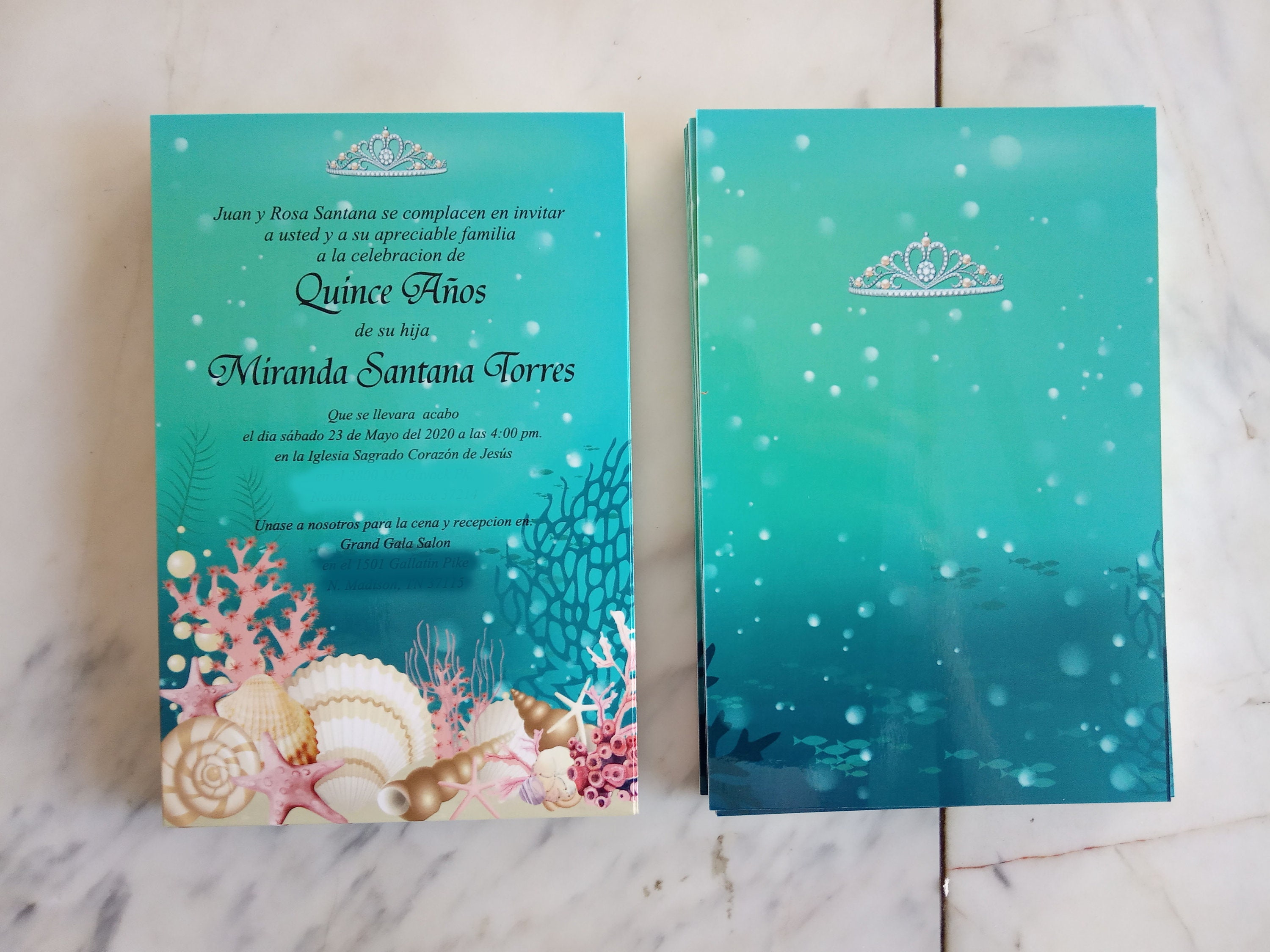 Quinceañera Invitation Under the Sea Invitation Birthday - Etsy