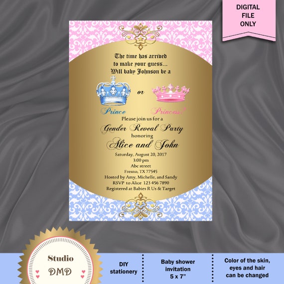 Printable Gender Demonstrate Invitation, Little one Demonstrate Invitation, Prince or Princess, Boy Or Female Invite, Is It A Boy Or Lady - Electronic History, Do-it-yourself picture regarding Printable Gender Reveal Invitations titled Printable Gender Demonstrate Invitation, Kid Describe Invitation, Prince or Princess, Boy Or Woman Invite, Is It A Boy Or Woman - Electronic Document, Do-it-yourself