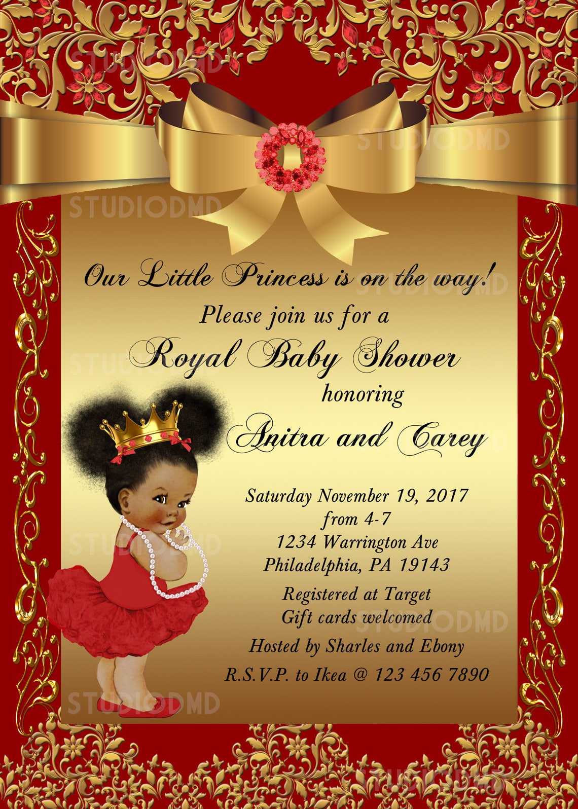 Princess Baby Shower Invitation Little Princess Baby Shower Etsy