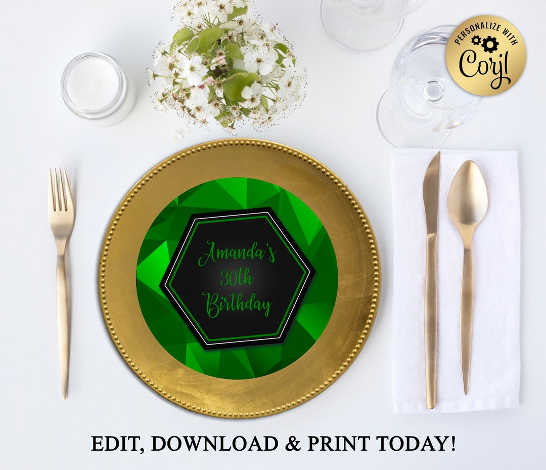 Printable Charger Plate Insert or Centerpiece Birthday Etsy