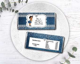 Printable Denim and Diamonds Candy Bar Wrapper, Hershey's Chocolate Wrapper , EDITABLE text, DOWNLOAD Instantly Word Format BS28