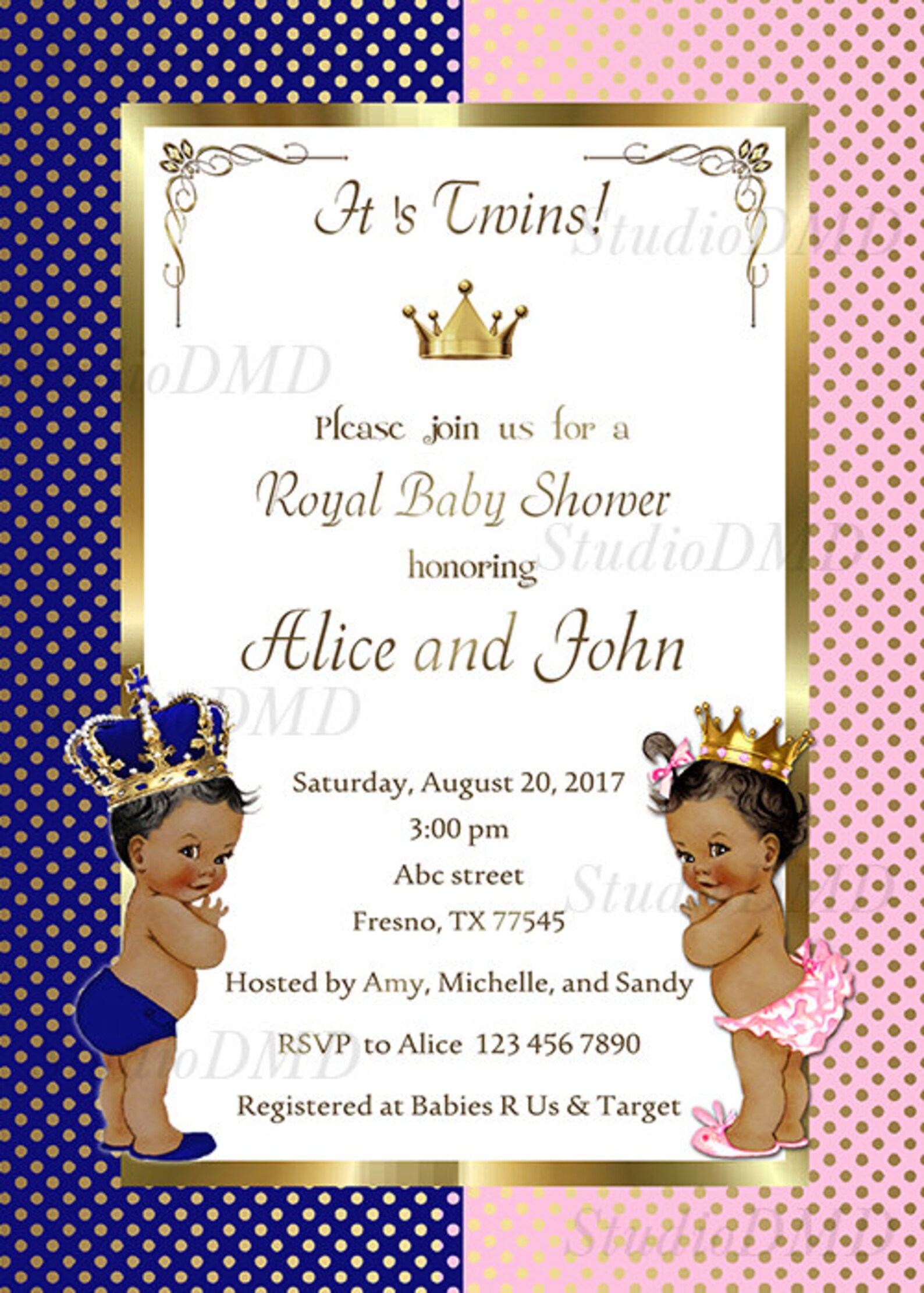 Printable Prince and Princess Baby Shower Invitation Royal | Etsy