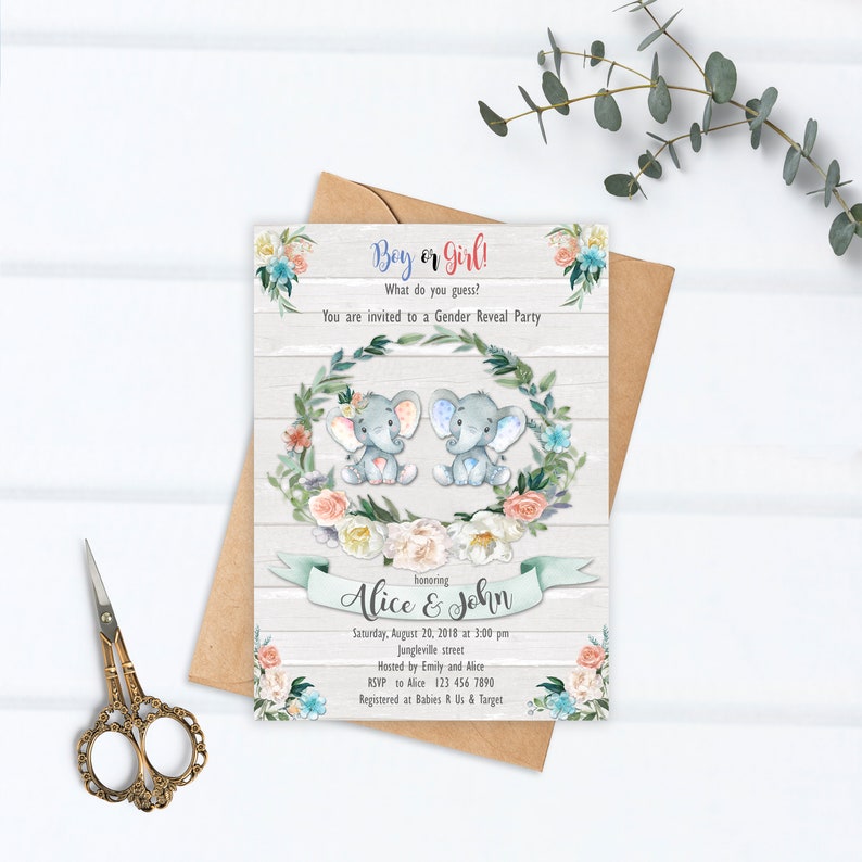 Printable Gender Reveal Invitation Baby Reveal Invitation Etsy