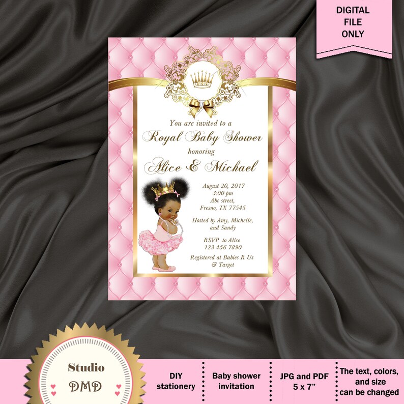 Princess Baby Shower Invitation Little Princess Baby Shower Etsy