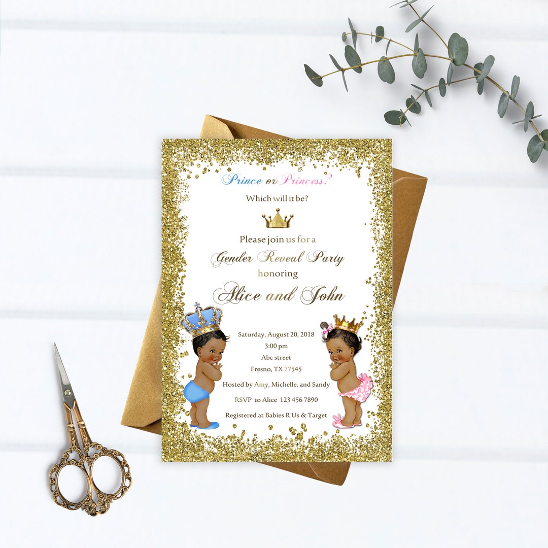 Printable Prince and Princess Baby Shower Invitation, Royal Baby Shower ...