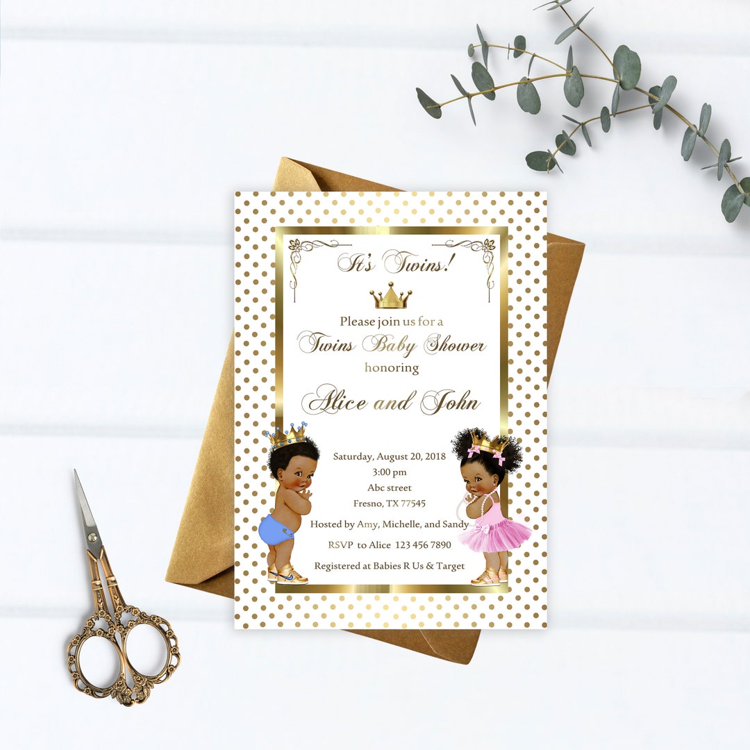 Printable Prince and Princess Baby Shower Invitation, Royal Baby Shower ...