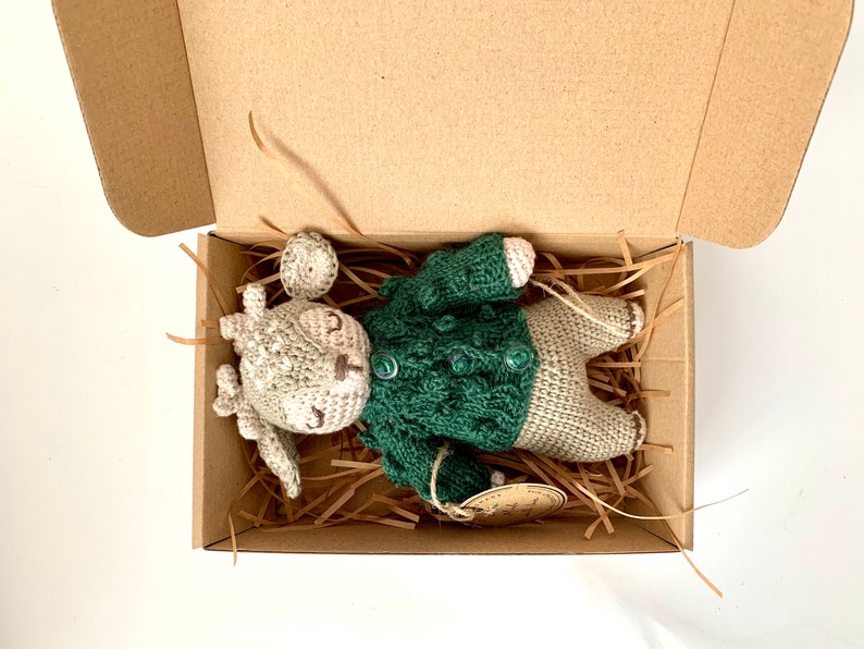 Crochet Amigurumi Reindeer, Handmade Toy, Soft Toy, Kids Gift, Stuffed ReinDeer, Christmas Crochet Doll, Cardigan, Dressed Toy image 7