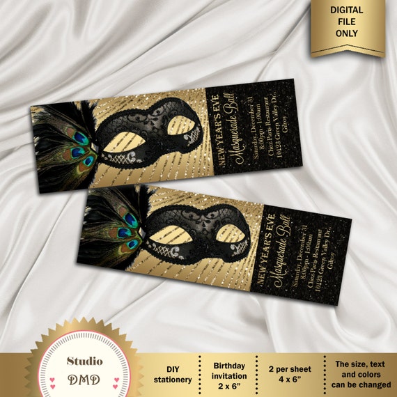 Masquerade Ball Birthday Party Invitation Prom Invitation Etsy Masquerade Ball Birthday Party Invitation Prom Invitation Etsy