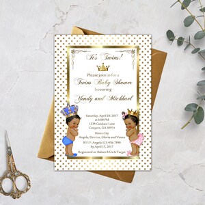 Printable Prince and Princess Baby Shower Invitation, Royal Baby Shower ...