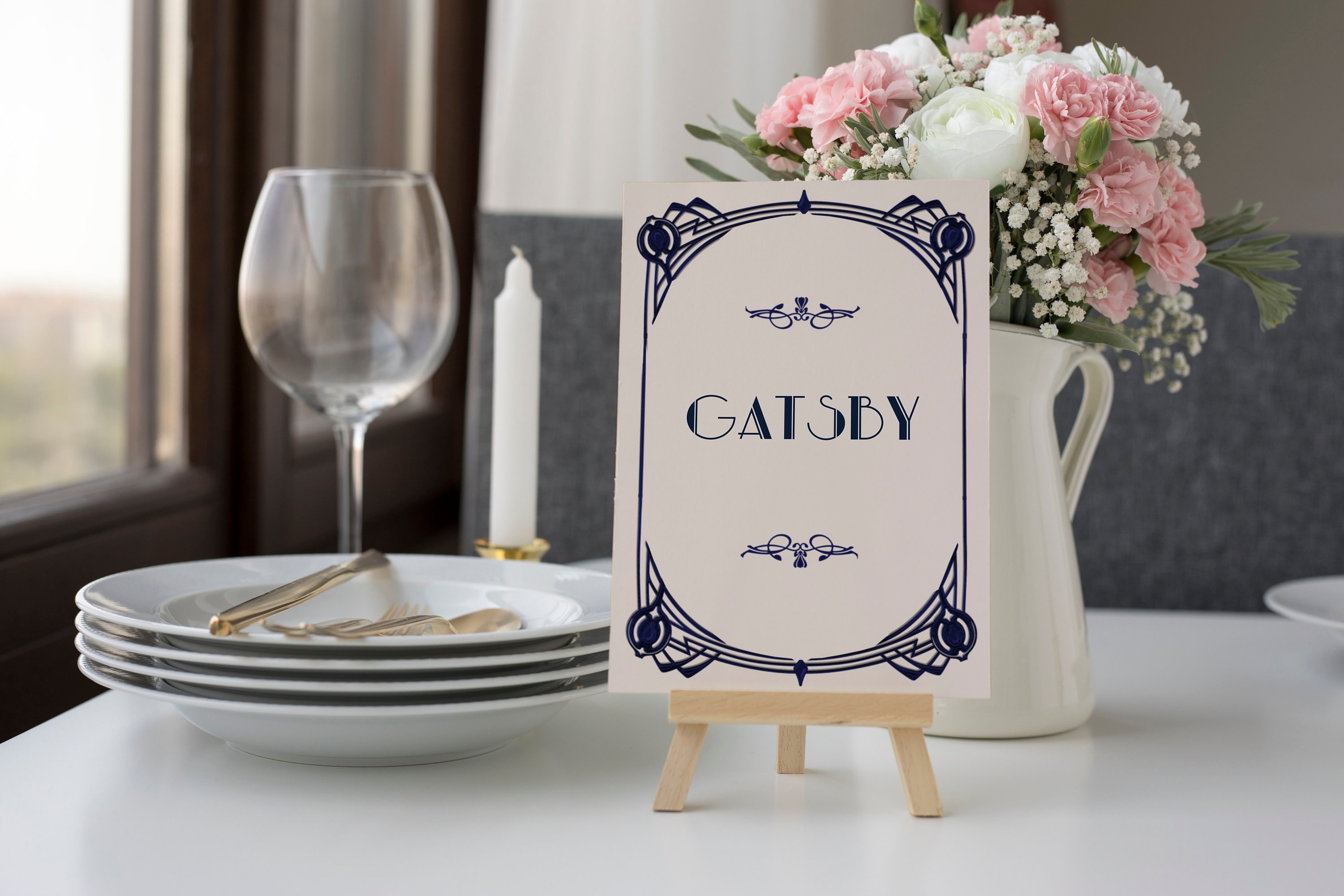 Printable Table Cards Template With the Names Art Deco Great Etsy
