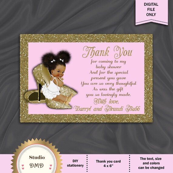 Printable Baby Shower Thank You Card Little Princess Royal Image 0