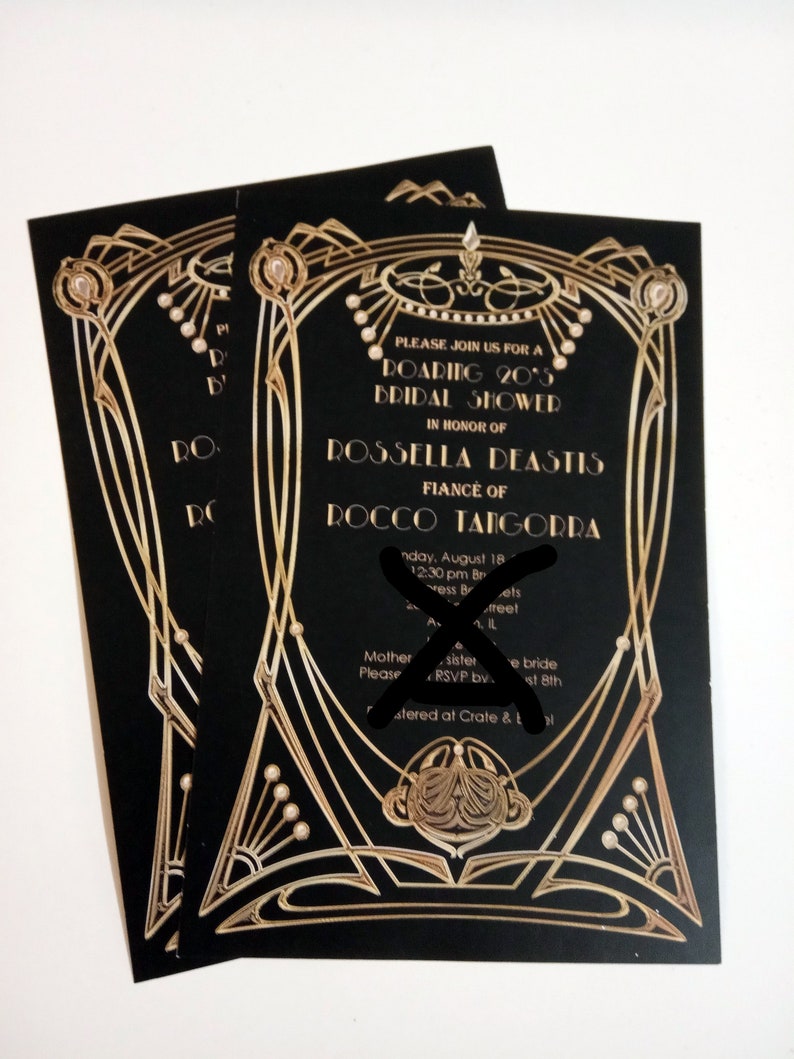 Great Gatsby Style Art Deco Wedding Invitation Suite with