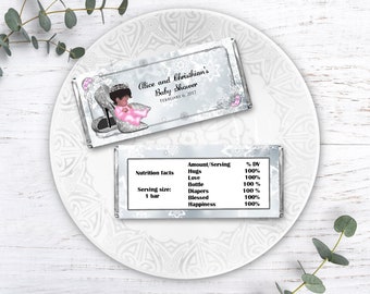 Printable Candy Bar Wrapper, Hershey's Chocolate Wrapper, Winter Wonderland Baby Shower, EDITABLE Text Word Format, Instant DOWNLOAD, BSWG03