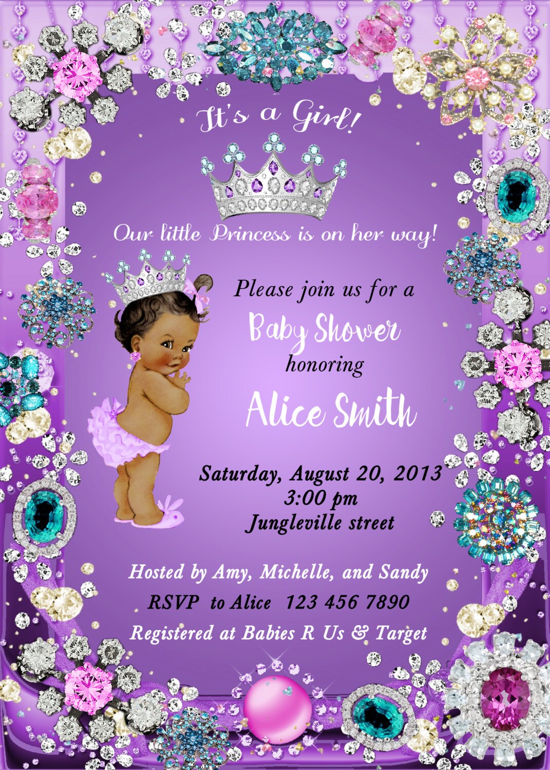 Princess Baby Shower Invitation Little Princess Baby Shower Etsy