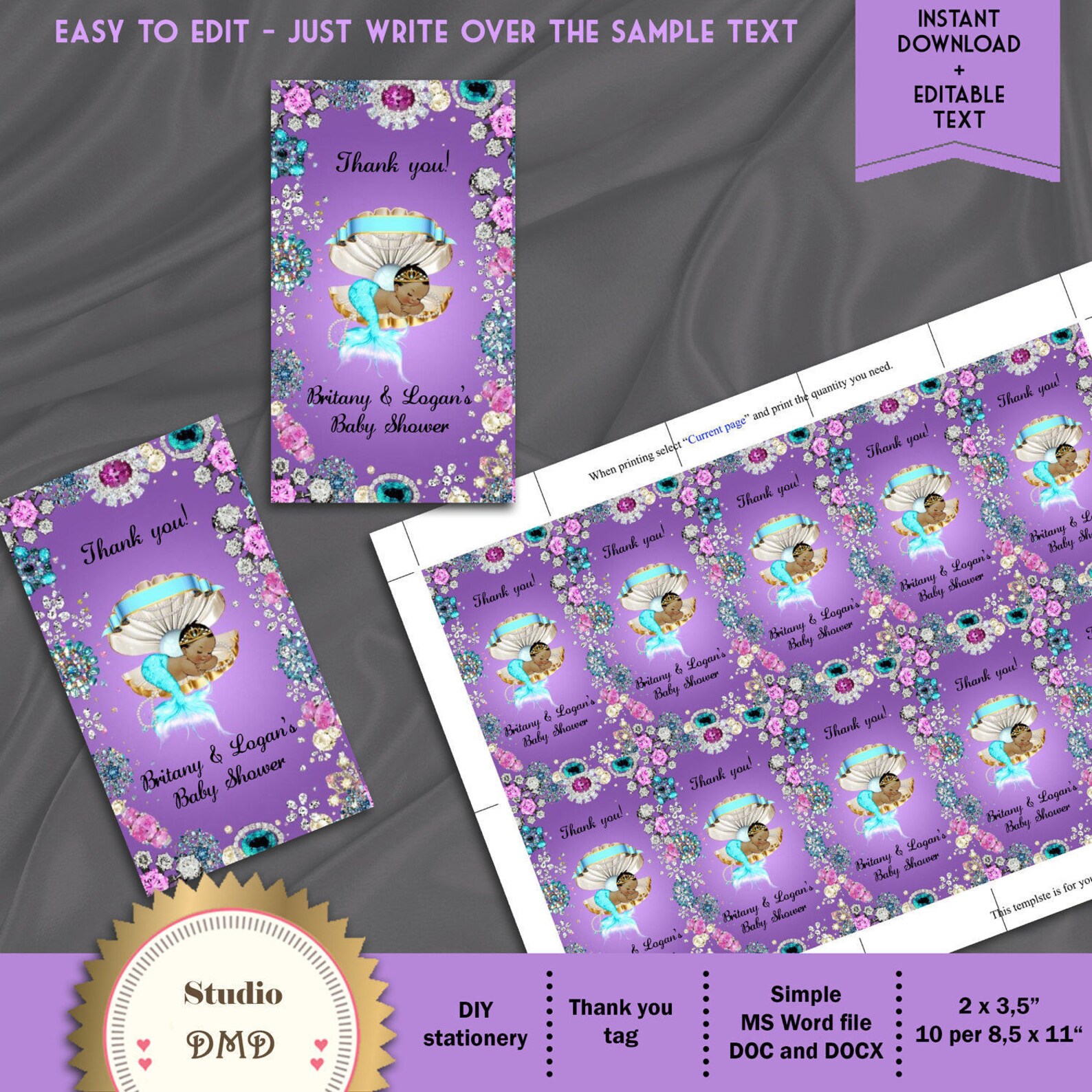 Printable Baby Shower Thank You Tags Favor Tags Little Etsy