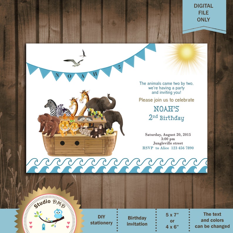 5 Ou 12 Cartes Invitation Anniversaire Animal Ref 938