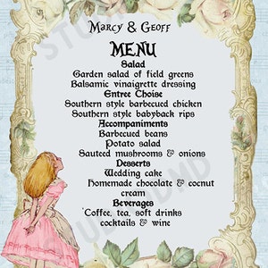 Prinable Menu Template, Alice in Wonderland, Mad Hatter Tea Party ...