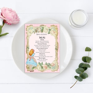 Printable Menu Card Template, Alice in Wonderland, Mad Hatter Tea Party ...