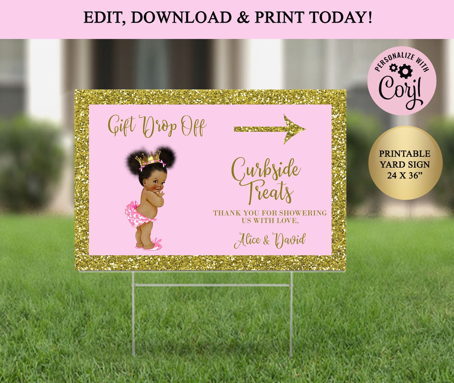 Drive by Baby Shower Yard Signs Little Princess Royal Baby Etsy